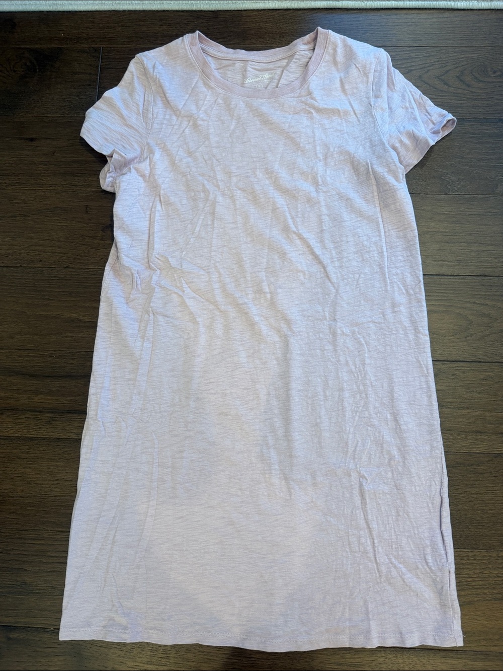 Universal Thread Light Pink Striped Crewneck T-Shirt Dress Size Medium - C54-029